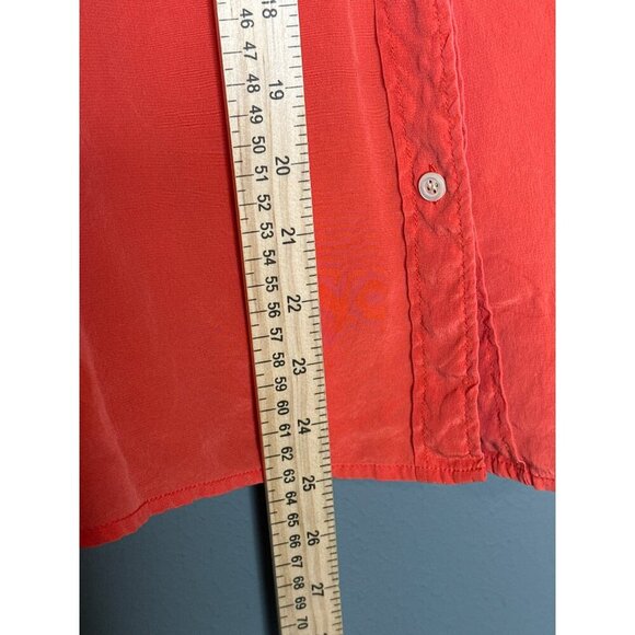 J CREW Women’s 4 Coral LUCINDA Silk Long Sleeve Button Up Top Blouse - Picture 4 of 12